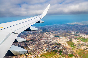 Vol an avion vue du ciel